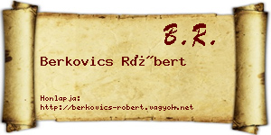 Berkovics Róbert névjegykártya